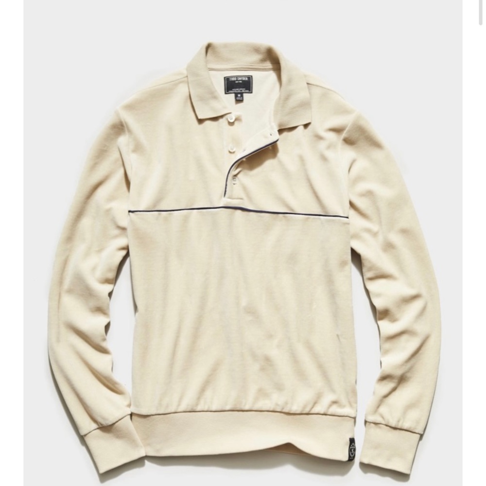 Todd Snyder Velour piped polo